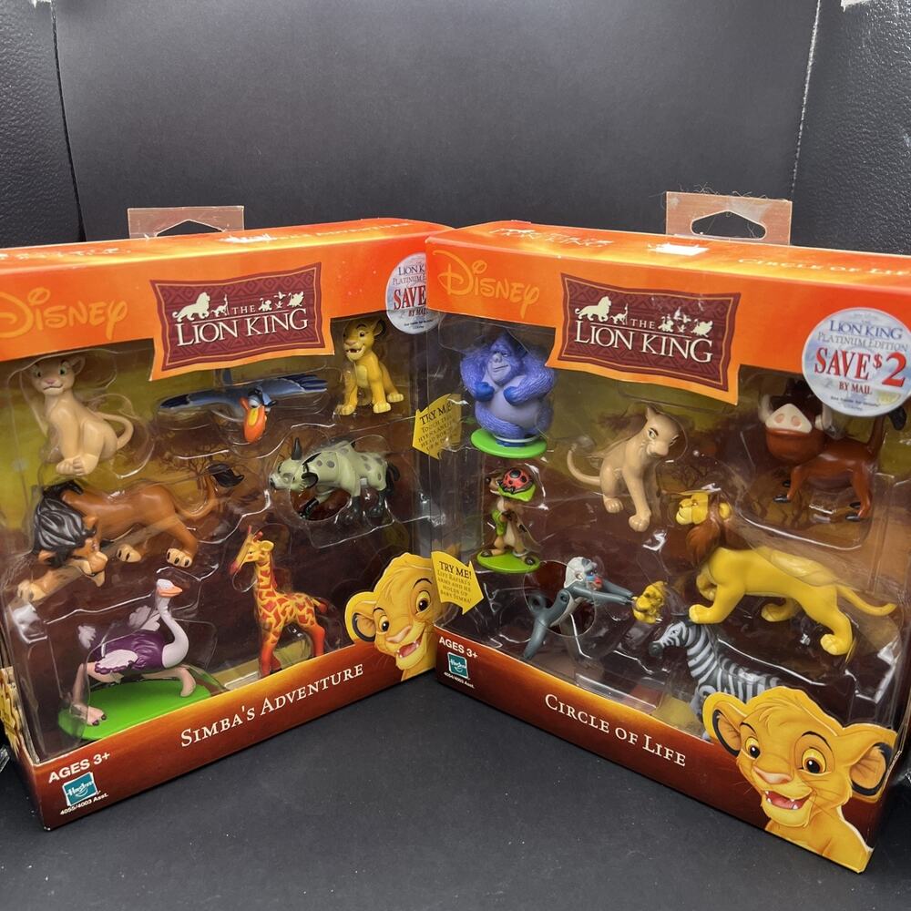 Disney The Lion King Circle of Life & Simba’s Adventure Figures Set Toy 2002 NEW
